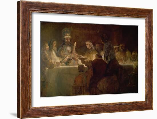 The Conspiracy of the Batavians under Claudius Civilis, C. 1661-62-Rembrandt van Rijn-Framed Giclee Print