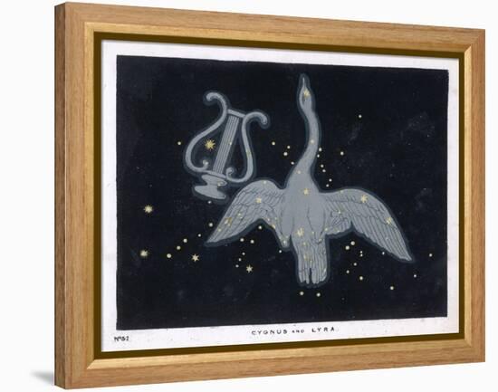 The Constellation of Cygnus, a Flying Swan, and Lyra, That of an Ancient Greek Lyre-Charles F. Bunt-Framed Stretched Canvas