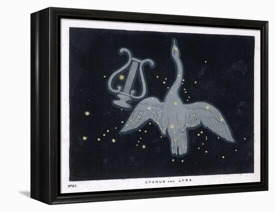 The Constellation of Cygnus, a Flying Swan, and Lyra, That of an Ancient Greek Lyre-Charles F. Bunt-Framed Stretched Canvas