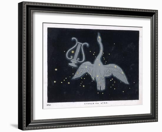 The Constellation of Cygnus, a Flying Swan, and Lyra, That of an Ancient Greek Lyre-Charles F. Bunt-Framed Art Print