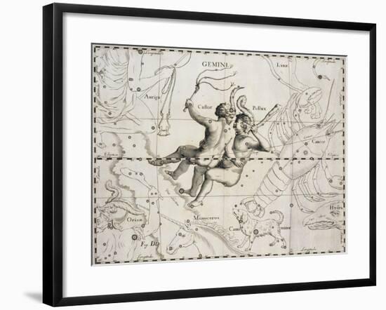 The Constellation of Gemini from Firmamentum Sobiescianum Sive Uranographia-null-Framed Giclee Print