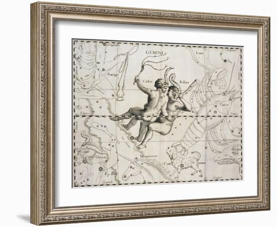 The Constellation of Gemini from Firmamentum Sobiescianum Sive Uranographia-null-Framed Giclee Print