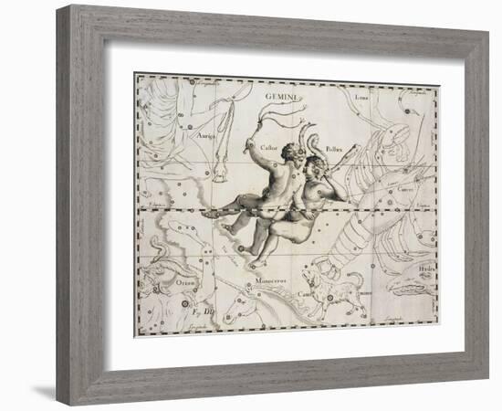 The Constellation of Gemini from Firmamentum Sobiescianum Sive Uranographia-null-Framed Giclee Print