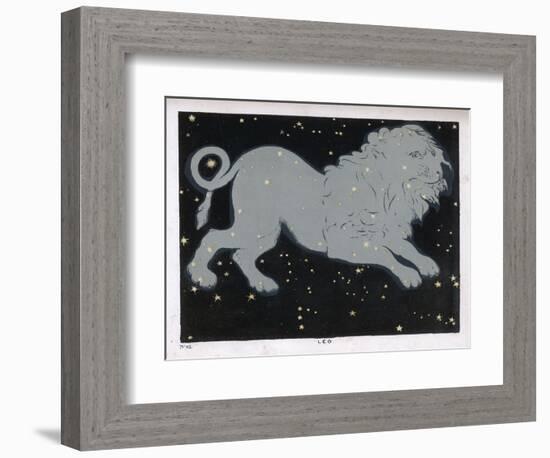 The Constellation of Leo, the Lion-null-Framed Art Print