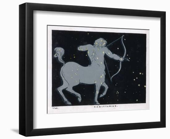 The Constellation of Sagittarius Half Man and Half Horse with a Bow and Arrow-Charles F. Bunt-Framed Art Print