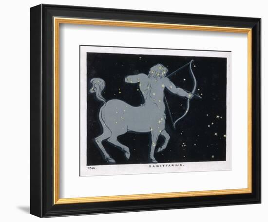 The Constellation of Sagittarius Half Man and Half Horse with a Bow and Arrow-Charles F. Bunt-Framed Art Print