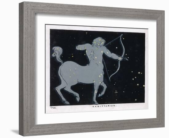 The Constellation of Sagittarius Half Man and Half Horse with a Bow and Arrow-Charles F. Bunt-Framed Art Print