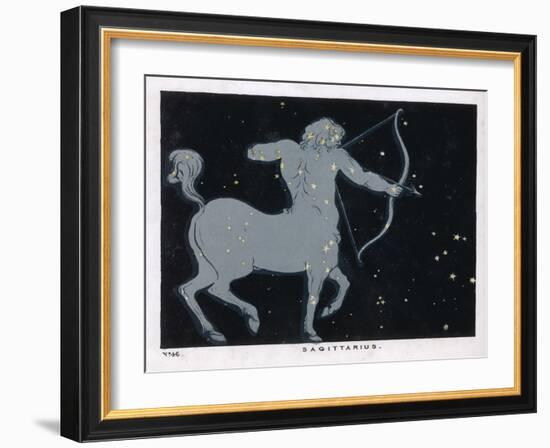 The Constellation of Sagittarius Half Man and Half Horse with a Bow and Arrow-Charles F. Bunt-Framed Art Print