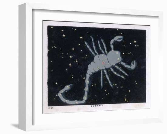 The Constellation of Scorpio, the Scorpion-null-Framed Art Print