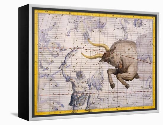 The Constellation of Taurus the Bull and Orion by James Thornhill-Stapleton Collection-Framed Premier Image Canvas