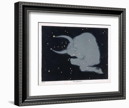 The Constellation of Taurus the Head Neck Shoulders and Forelegs of a Horned Bull-Charles F. Bunt-Framed Art Print