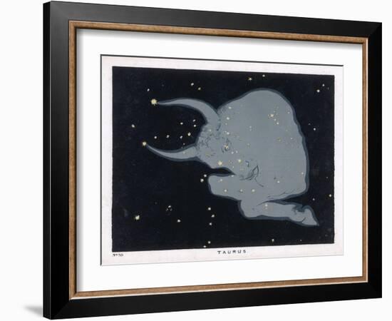 The Constellation of Taurus the Head Neck Shoulders and Forelegs of a Horned Bull-Charles F. Bunt-Framed Art Print