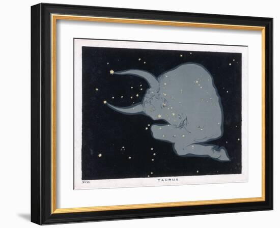 The Constellation of Taurus the Head Neck Shoulders and Forelegs of a Horned Bull-Charles F. Bunt-Framed Art Print