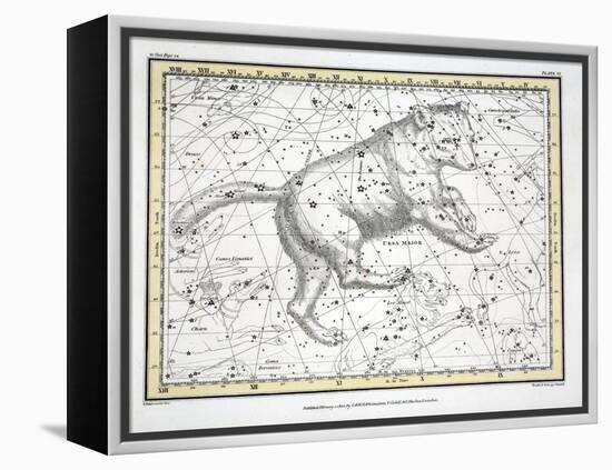The Constellations (Plate VI) Ursa Major, from A Celestial Atlas by Alexander Jamieson, 1822-null-Framed Premier Image Canvas