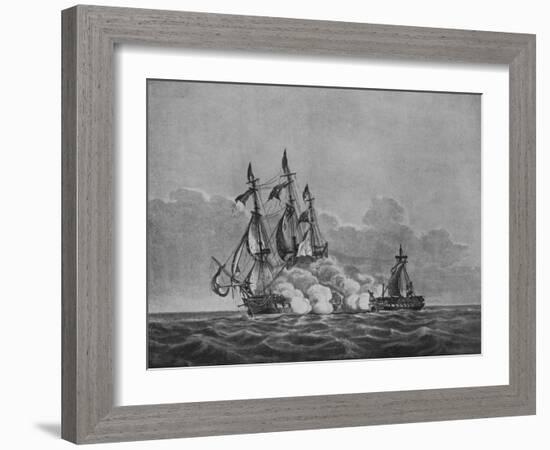 'The Constitution and the Java, c1813-Nicholas Pocock-Framed Giclee Print