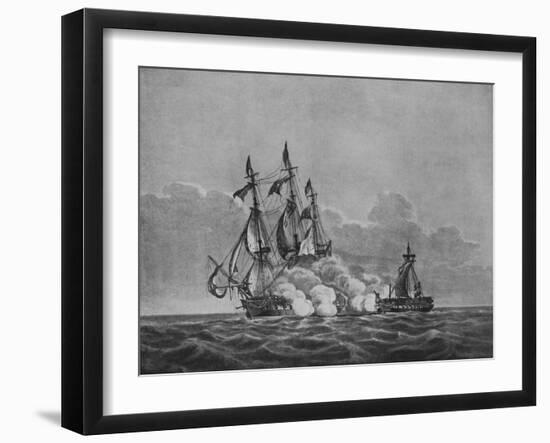 'The Constitution and the Java, c1813-Nicholas Pocock-Framed Giclee Print