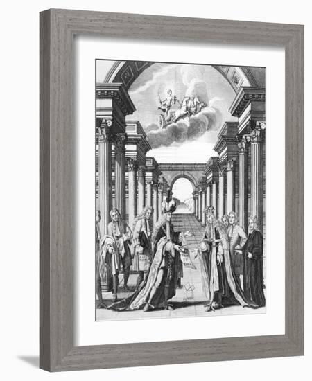 The Constitutions of Freemasonry by James Anderson, Frontispiece-John Pine-Framed Giclee Print