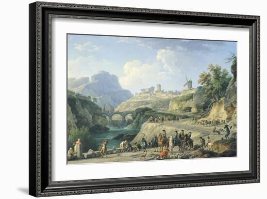 The Construction of a Road, 1774-Claude Joseph Vernet-Framed Giclee Print