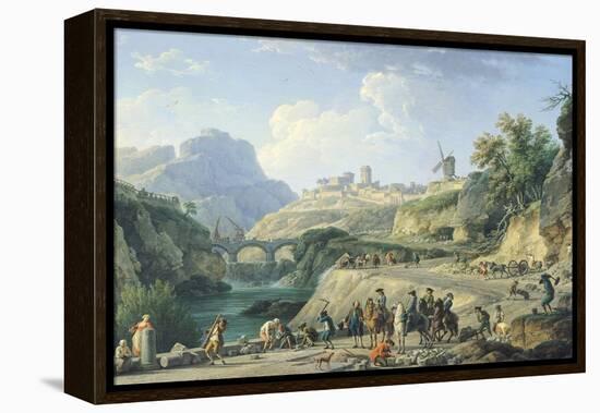 The Construction of a Road, 1774-Claude Joseph Vernet-Framed Premier Image Canvas