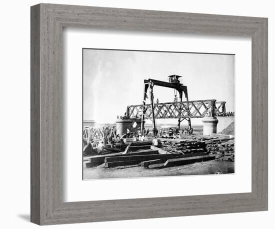 The Construction of Jhelum Bridge, C.1873-null-Framed Photographic Print