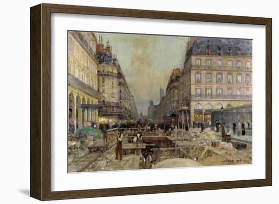 The Construction of the Metro, 1900-Luigi Loir-Framed Giclee Print