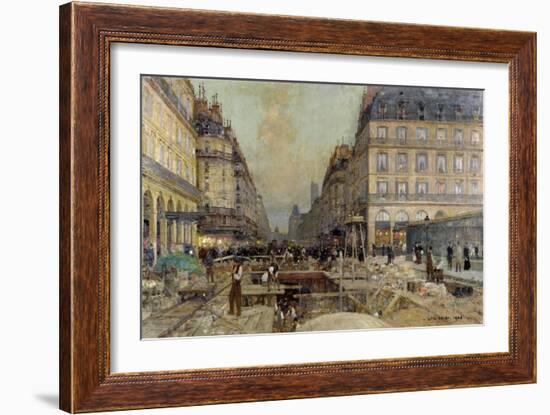 The Construction of the Metro, 1900-Luigi Loir-Framed Giclee Print