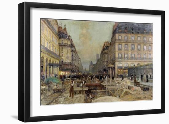 The Construction of the Metro, 1900-Luigi Loir-Framed Giclee Print