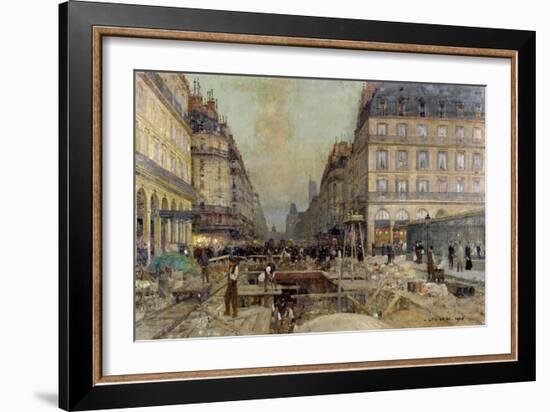 The Construction of the Metro, 1900-Luigi Loir-Framed Giclee Print