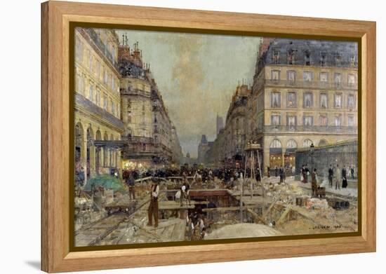 The Construction of the Metro, 1900-Luigi Loir-Framed Premier Image Canvas