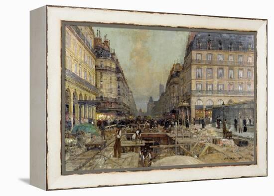 The Construction of the Metro, 1900-Luigi Loir-Framed Premier Image Canvas