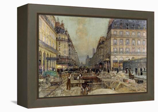 The Construction of the Metro, 1900-Luigi Loir-Framed Premier Image Canvas