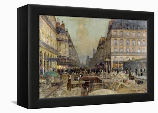 The Construction of the Metro, 1900-Luigi Loir-Framed Premier Image Canvas