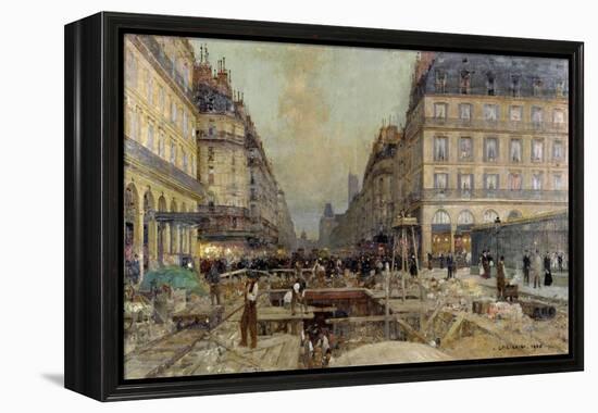 The Construction of the Metro, 1900-Luigi Loir-Framed Premier Image Canvas