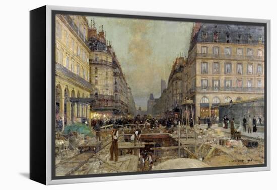 The Construction of the Metro, 1900-Luigi Loir-Framed Premier Image Canvas