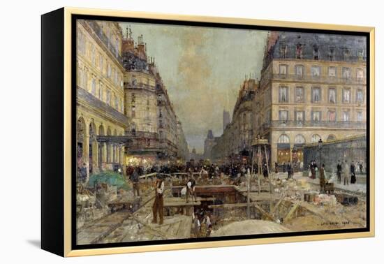 The Construction of the Metro, 1900-Luigi Loir-Framed Premier Image Canvas