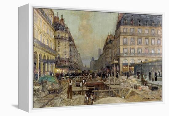 The Construction of the Metro, 1900-Luigi Loir-Framed Premier Image Canvas