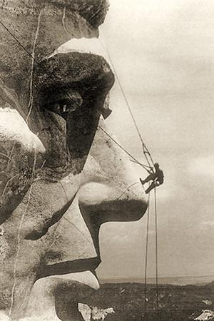 The Construction Of The Mount Rushmore National Memorial Detail Of Abraham Lincoln 1928 Photographic Print Art Com
