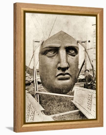 The Construction of the Statue of Liberty, Detail of the Face, C.1876-null-Framed Premier Image Canvas