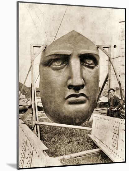 The Construction of the Statue of Liberty, Detail of the Face, C.1876-null-Mounted Photographic Print
