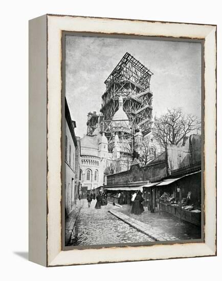 The Construction Ot the Sacre Coeur in Montmartre, circa 1885-90-null-Framed Premier Image Canvas