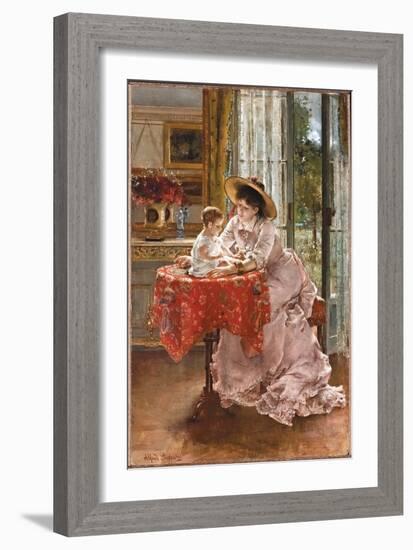 The Contented Mother, 1872-Alfred Emile Stevens-Framed Giclee Print