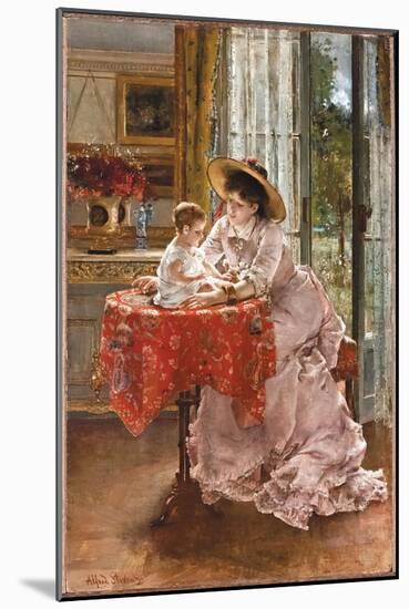 The Contented Mother, 1872-Alfred Emile Stevens-Mounted Giclee Print