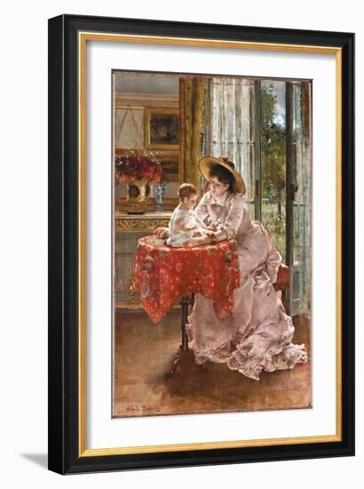The Contented Mother, 1872-Alfred Emile Stevens-Framed Giclee Print
