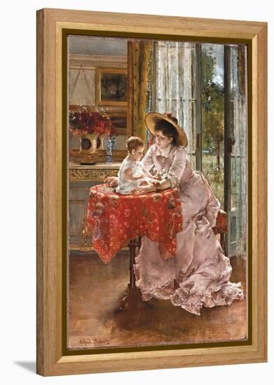 The Contented Mother, 1872-Alfred Emile Stevens-Framed Premier Image Canvas
