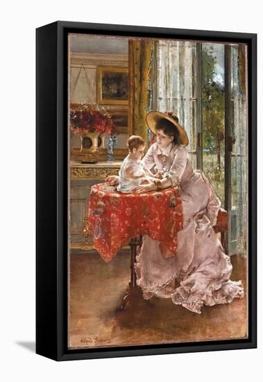 The Contented Mother, 1872-Alfred Emile Stevens-Framed Premier Image Canvas