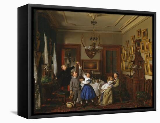 The Contest for the Bouquet: The Family of Robert Gordon in Their New York Dining-Room, 1866-Seymour Joseph Guy-Framed Premier Image Canvas