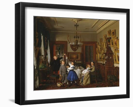 The Contest for the Bouquet: The Family of Robert Gordon in Their New York Dining-Room, 1866-Seymour Joseph Guy-Framed Giclee Print