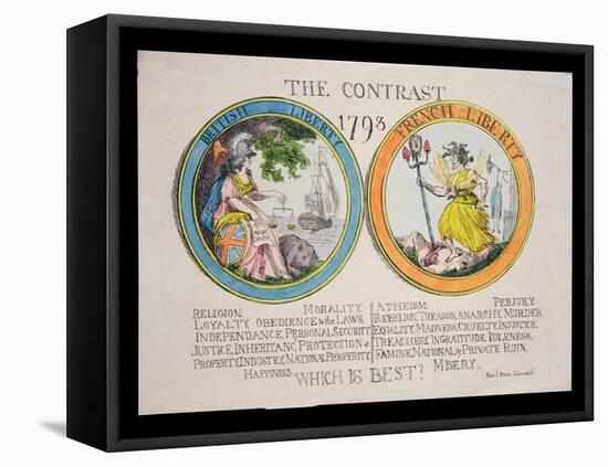 The Contrast 1793: British Liberty and French Liberty - Which Is Best? 1793-Thomas Rowlandson-Framed Premier Image Canvas