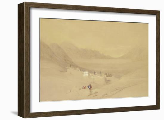 The Convent of St. Catherine, Mount Sinai, Looking Towards the Plain of the Encampment, 1839-David Roberts-Framed Giclee Print