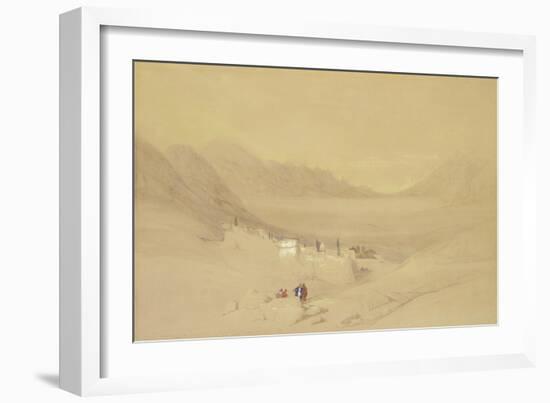 The Convent of St. Catherine, Mount Sinai, Looking Towards the Plain of the Encampment, 1839-David Roberts-Framed Giclee Print